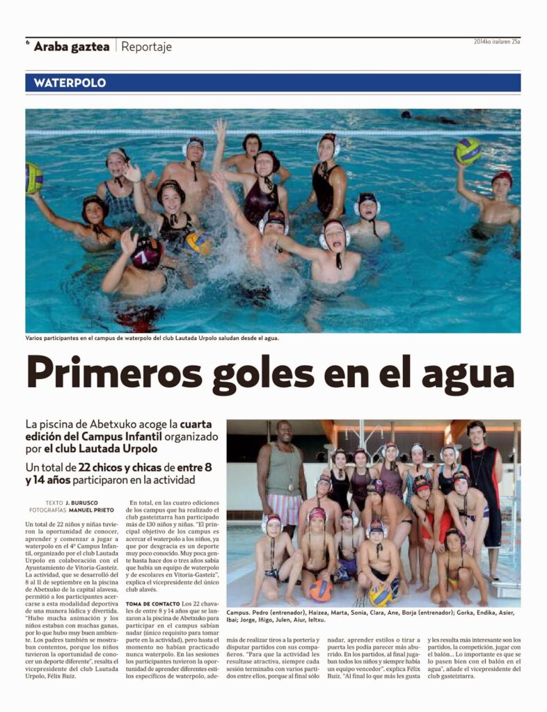 DIARIO DE NOTICIAS DE ÁLAVA NOS DEDICA UN ESPACIO MUY ESPECIAL