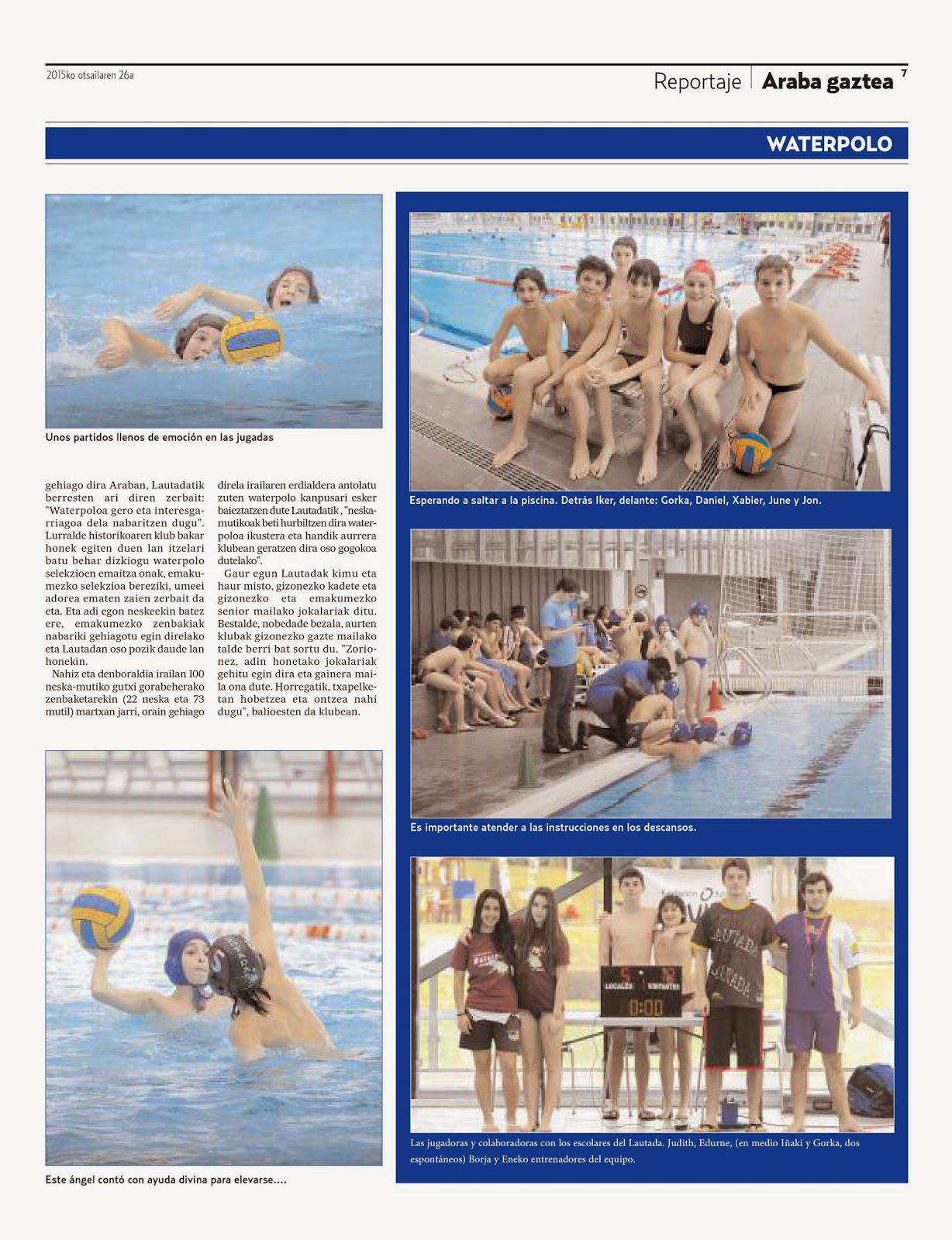 NUESTRA CANTERA EN EL DIARIO DE NOTICIAS DE ALAVA