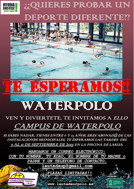 6º CAMPUS DE WATERPOLO ESCOLAR, TE ESPERAMOS!!!! — cartel