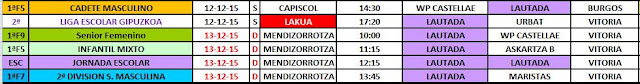 RESUMEN DE LOS PARTIDOS DEL FIN DE SEMANA DEL 27 y 28 DE NOVIEMBRE — cartel