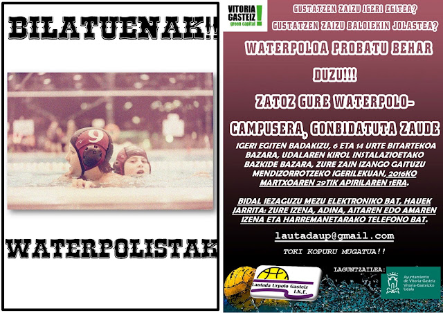 7º CAMPUS DE WATERPOLO ESCOLAR LAUTADA - 29/3 al 1/4/2016 - MENDIZORROTZA