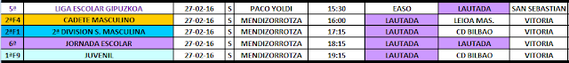 RESUMEN DE LOS PARTIDOS DEL FIN DE SEMANA 20 y 21 DE FEBRERO — cartel