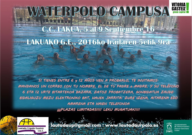 Una nueva oportunidad de probar y disfrutar del WATERPOLO en Vitoria-Gasteiz!!!! — cartel