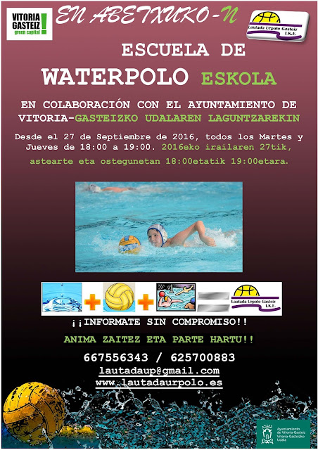 ESCUELA WATERPOLO ABETXUO - LAUTADA, La iniciación al Waterpolo cerca de todos los Vitorianos — cartel