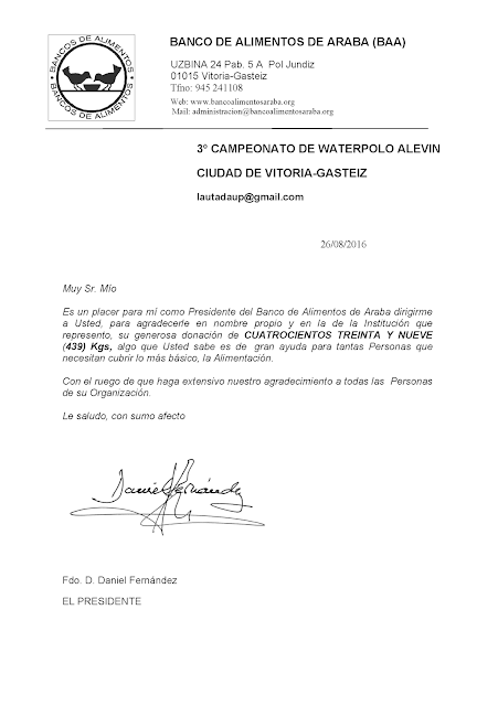 LAUTADA RECIBE EL LOTE DE ALIMENTOS QUE ENTREGARÁ AL BANCO DE ALIMENTOS DE ARABA