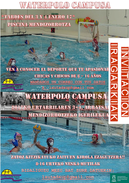 CAMPUS DE WATERPOLO EN NAVIDAD - 3 y 4 DE ENERO 2017 — cartel