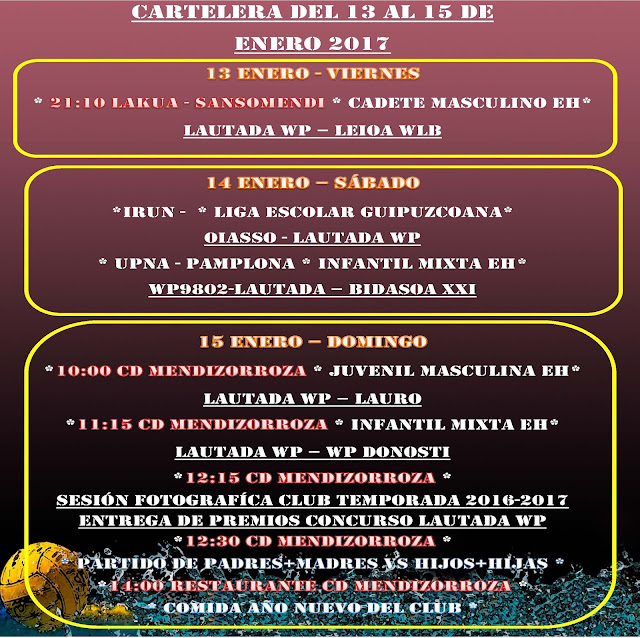 RESUMEN PARTIDOS DEL FIN DE SEMANA 16  al 18 DE DICIEMBRE — cartel