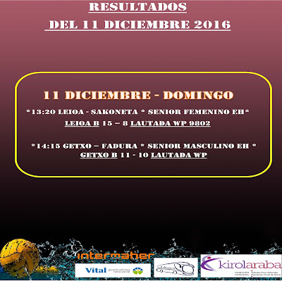 RESUMEN PARTIDOS DEL DÍA 11 DE DICIEMBRE 2016 — cartel