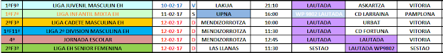 RESUMEN PARTIDOS DEL FIN DE SEMANA 4 y 5 DE FEBRERO DE 2017