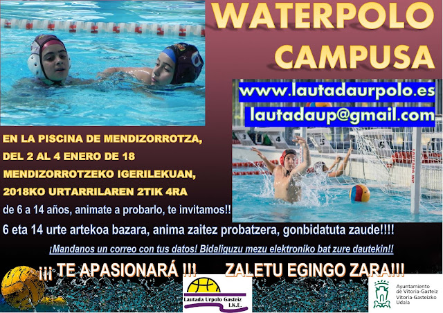 ANIMATE A PASAR UNAS VACACIONES DE NAVIDAD DIFERENTES CON NUESTRO CAMPUS DE WATERPOLO!!! — cartel