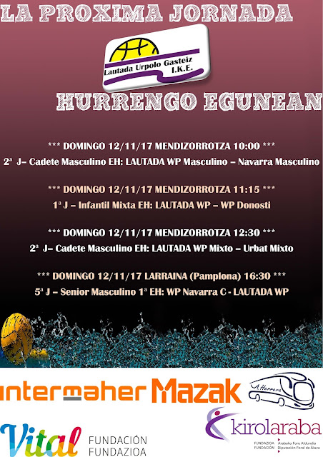 RESUMEN PARTIDOS DEL FIN DE SEMANA DEL 3 al 5 de NOVIEMBRE DE 2017 — cartel