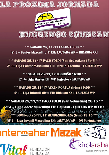 RESUMEN PARTIDOS DEL FIN DE SEMANA DEL 18 al 19 de NOVIEMBRE DE 2017 — cartel