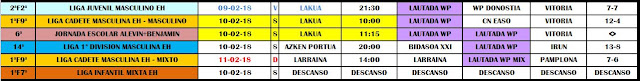 RESUMEN PARTIDOS DEL FIN DE SEMANA DEL 9 al 11 de FEBRERO DE 2018 — cartel