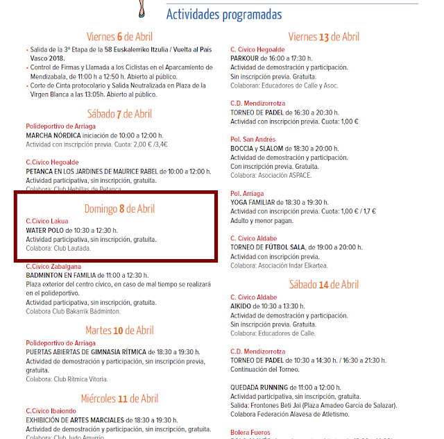 WATERPOLO PARA TODOS EN LA SEMANA DEL DEPORTE DE VITORIA-GASTEIZ - CC LAKUA