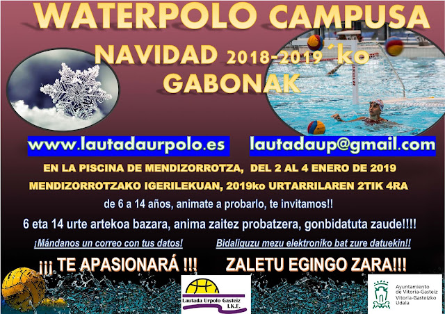 VEN A DISFRUTAR DEL WATERPOLO EN NAVIDAD 2018-2019 — cartel