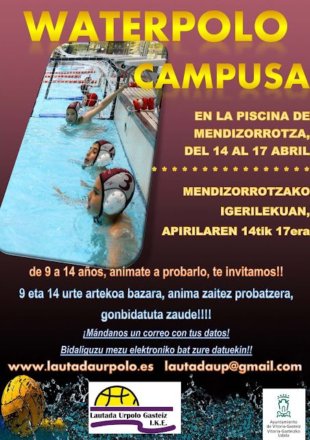 CAMPUS WATERPOLO ESCOLAR PRIMAVERA 2020 - DEL 14 AL 17 DE ABRIL — cartel