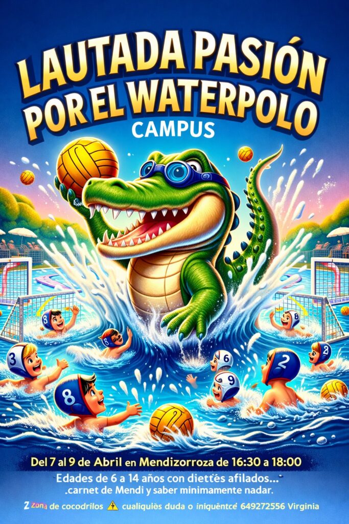 Cartel del campus de waterpolo de abril en Mendizorrotza