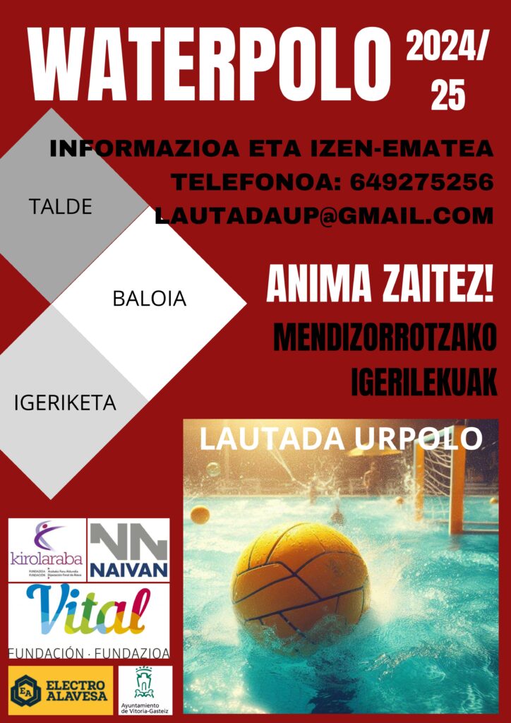 Jugadores y jugadoras de Lautada en la piscina