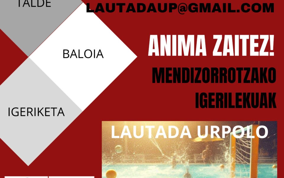 Cartel de captación para jugar a waterpolo con Lautada